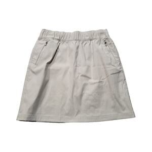 Eddie Bauer Tan Skort Elastic Waist Front Zip Pockets & Covered Back Pockets